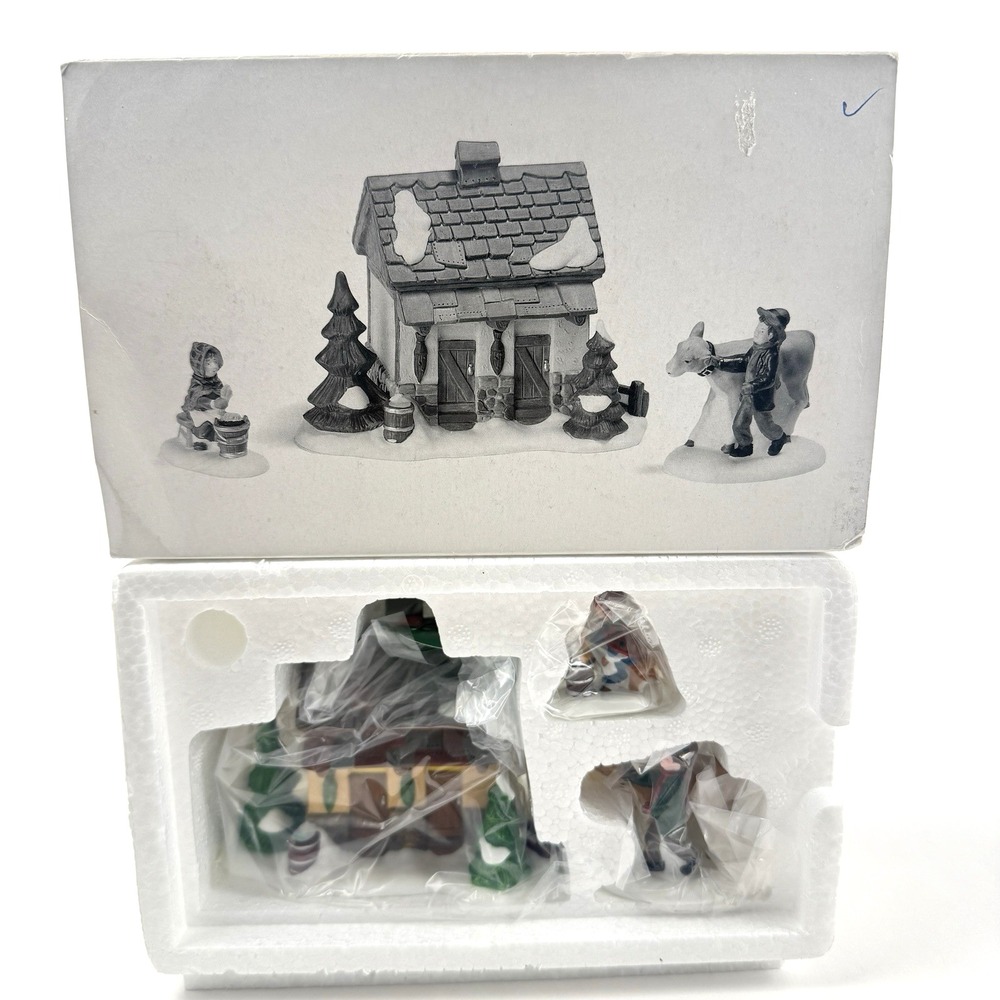 Dept 56 Tending the New Calves Heritage Village Cows Farm Animals Barn 58395